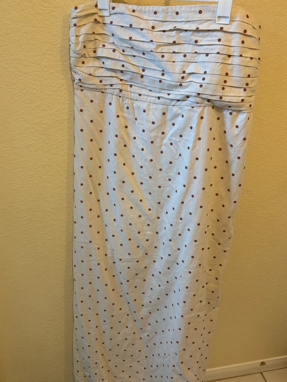 Abercrombie and Fitch Polka Dot Emerson Maxi Dress - White with Brown Dots